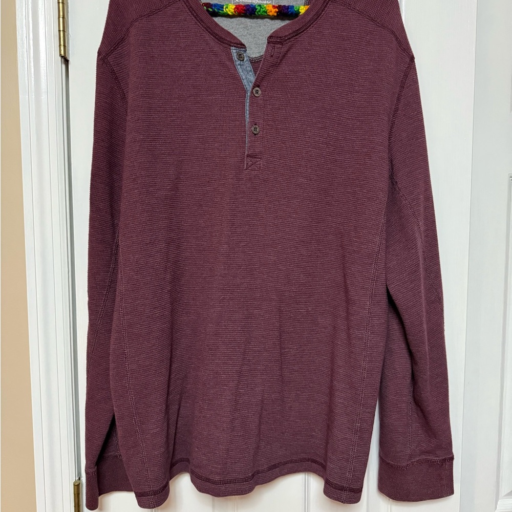 Eddie Bauer  Burgundy Henley